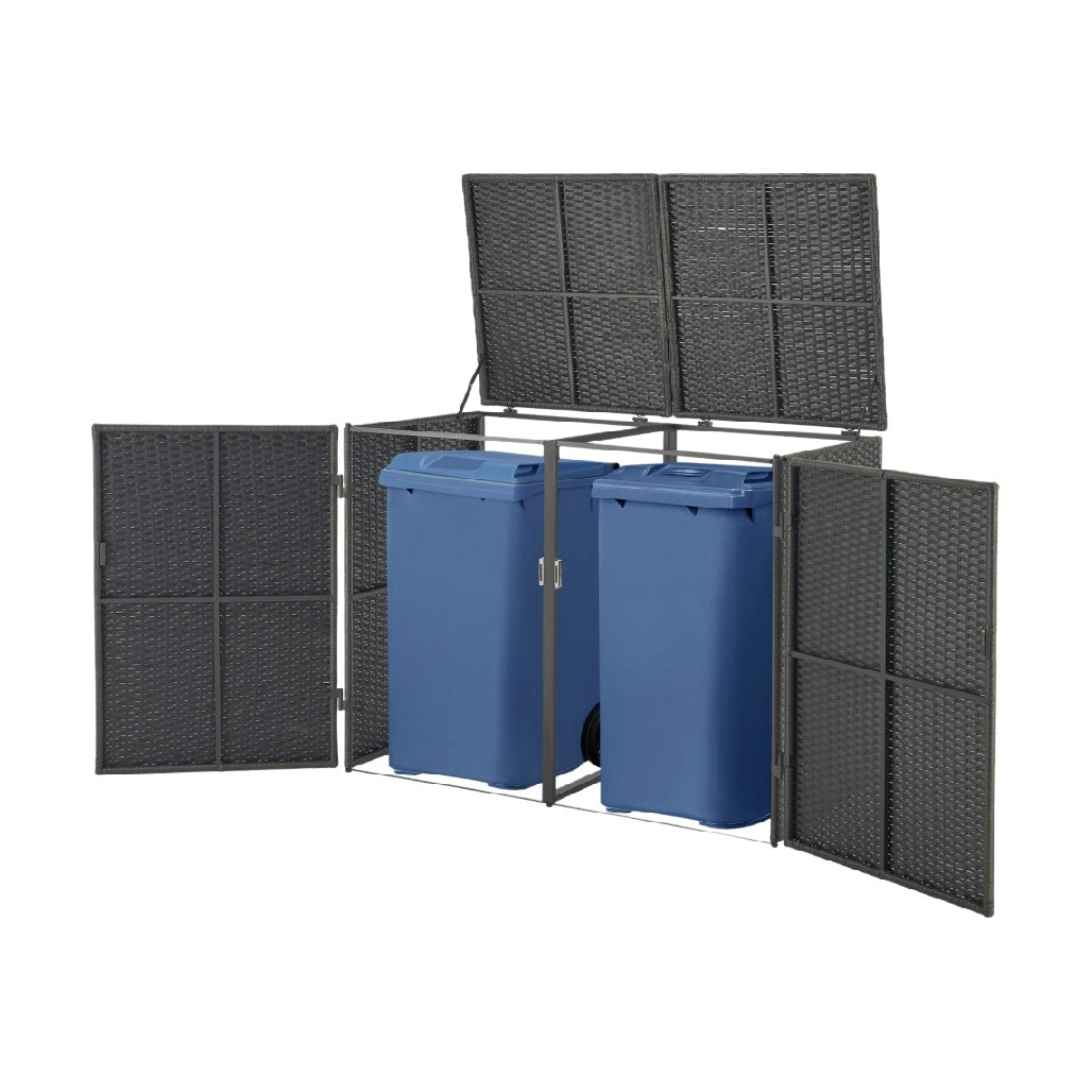 Cache-container pour déchets en métal et plastique - Espace extérieur - 120 x 80 x 100